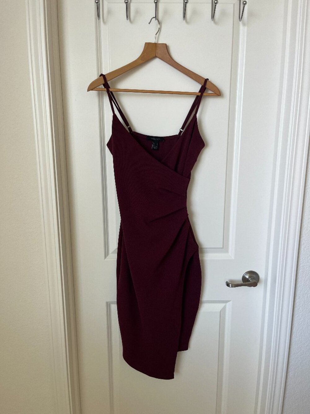Figure Flattering Burgundy Midi Dress